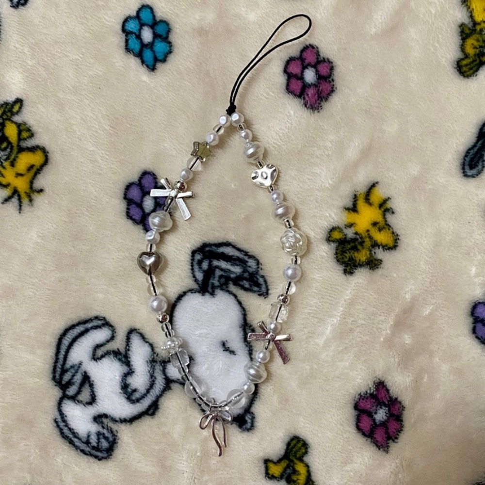 NWOT White and Silver Phone Charm